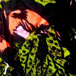 Long cotton black dress with flamingo’s